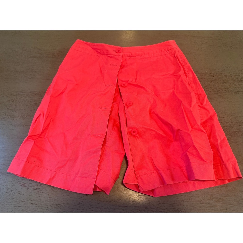 Liz Claiborne Liz Sport Coral Pink Cotton Button Front Skort Size 4
